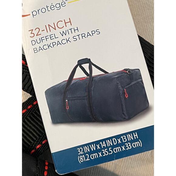 Protege 32-inch Polyester Flex Backpack Duffel Bag Black Red - Picture 4 of 5